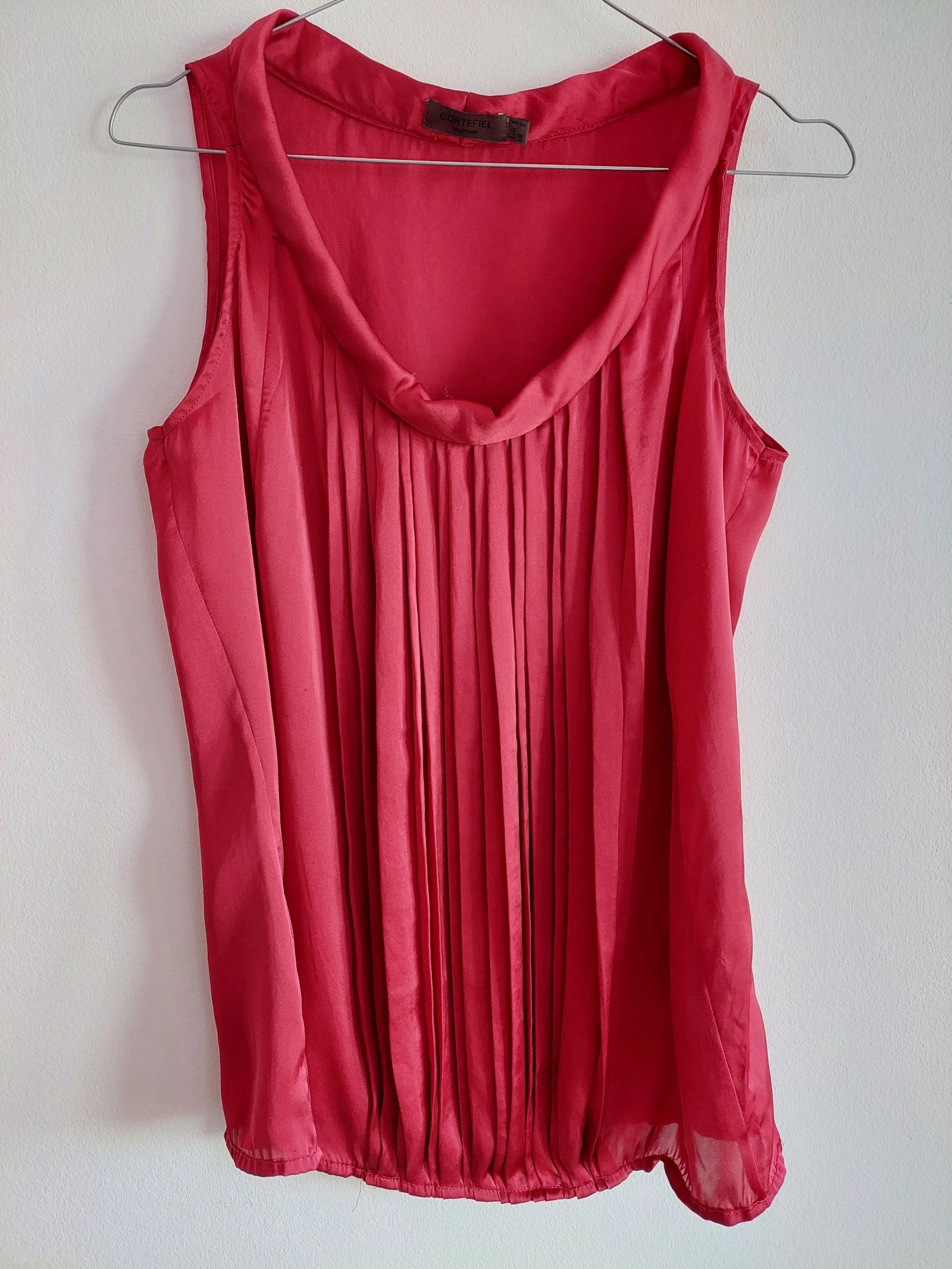 Cortefiel Red Satin Top